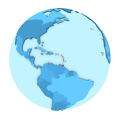 Image showing Caribbean on globe isolated