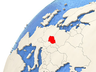 Image showing Czech republic on globe