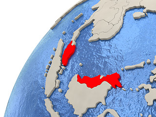 Image showing Malaysia on globe