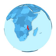 Image showing Malawi on globe isolated