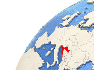 Image showing Croatia on globe