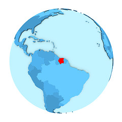 Image showing Suriname on globe isolated