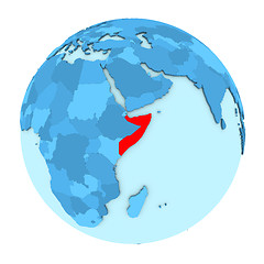 Image showing Somalia on globe isolated