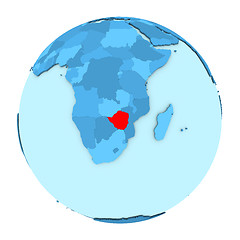 Image showing Zimbabwe on globe isolated