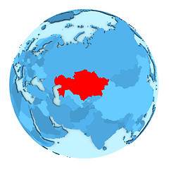 Image showing Kazakhstan on globe isolated