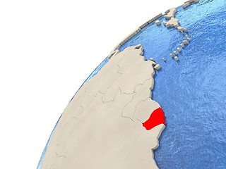 Image showing French Guiana on globe