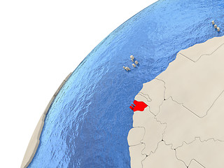 Image showing Guinea-Bissau on globe