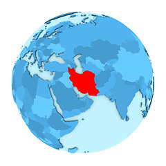 Image showing Iran on globe isolated