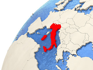 Image showing Italy on globe