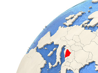 Image showing Bosnia on globe