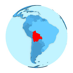 Image showing Bolivia on globe isolated