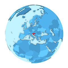 Image showing Croatia on globe isolated