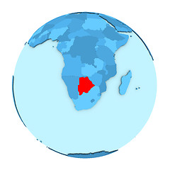 Image showing Botswana on globe isolated