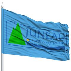 Image showing Juneau City Flag on Flagpole, USA