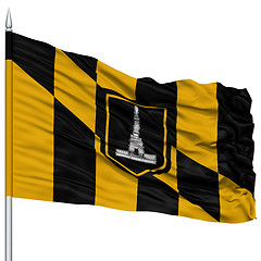 Image showing Baltimore City Flag on Flagpole, USA