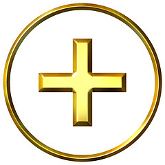 Image showing 3D Golden Positive Energy Symbol