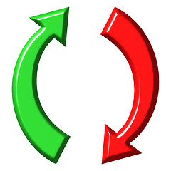 Image showing 3d circular up and down arrows