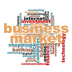 Image showing Business market word cloud