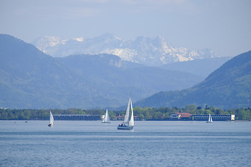 Image showing Chiemsee with boat