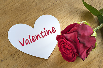 Image showing rose with valentine heart