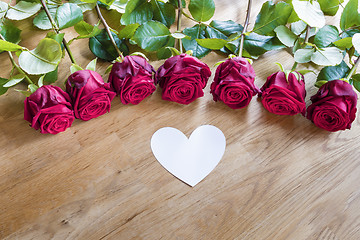 Image showing roses with white heart