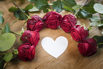 Image showing Roses with white heart