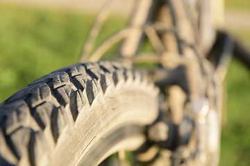 Image showing Close-up of bicycle tires