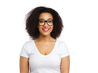 Image showing african american woman in white t-shirt