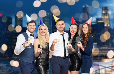 Image showing friends with champagne glasses at birthday party