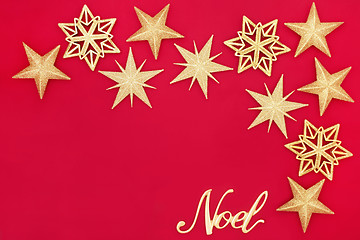 Image showing Christmas Gold Star Bauble Background