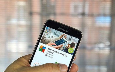 Image showing AVG antivirus on a cell phone