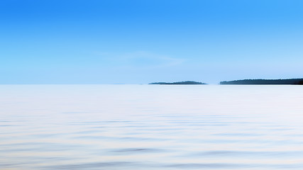 Image showing Abstract Chill Motion Blurred White With Blue Seascape Backgroun