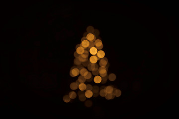 Image showing Bokeh lights on a Christmas tree