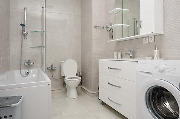 Image showing Modern white bathroom interior