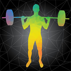 Image showing Vector silhouettes of people doing fitness and crossfit workouts