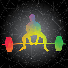 Image showing Vector silhouettes of people doing fitness and crossfit workouts