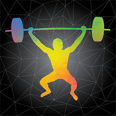 Image showing Vector silhouettes of people doing fitness and crossfit workouts