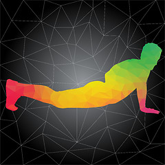 Image showing Vector silhouettes of people doing fitness and crossfit workouts