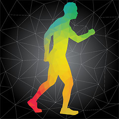 Image showing Vector silhouettes of people doing fitness and crossfit workouts