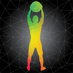 Image showing Vector silhouettes of people doing fitness and crossfit workouts