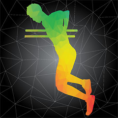 Image showing Vector silhouettes of people doing fitness and crossfit workouts