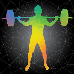 Image showing Vector silhouettes of people doing fitness and crossfit workouts