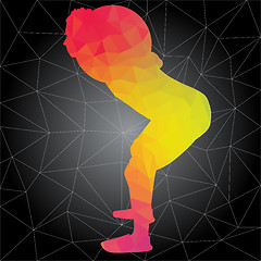 Image showing Vector silhouettes of people doing fitness and crossfit workouts