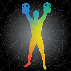 Image showing Vector silhouettes of people doing fitness and crossfit workouts