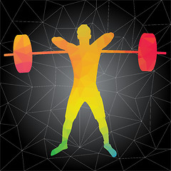 Image showing Vector silhouettes of people doing fitness and crossfit workouts