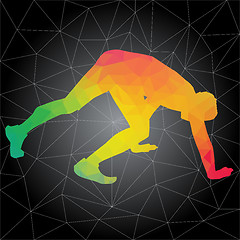 Image showing Vector silhouettes of people doing fitness and crossfit workouts