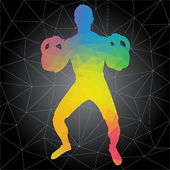 Image showing Vector silhouettes of people doing fitness and crossfit workouts