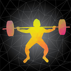 Image showing Vector silhouettes of people doing fitness and crossfit workouts