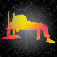 Image showing Vector silhouettes of people doing fitness and crossfit workouts