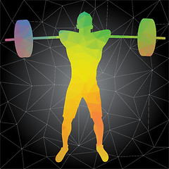 Image showing Vector silhouettes of people doing fitness and crossfit workouts